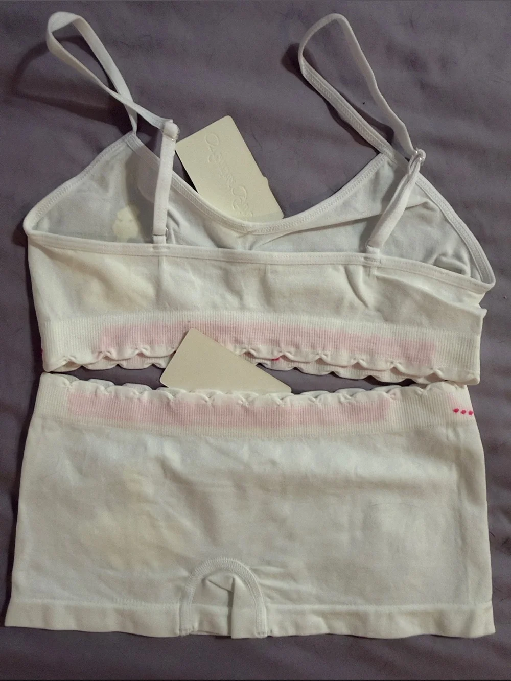 Femina Girls White & Pink Printed Two-Piece Underwear Set NWT Size L(12-14)